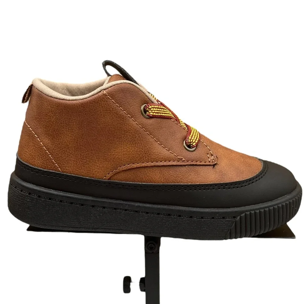 Carters Little Boys Sporty Ankle Bootie Size 11 Brown Black Slip-on Style‎